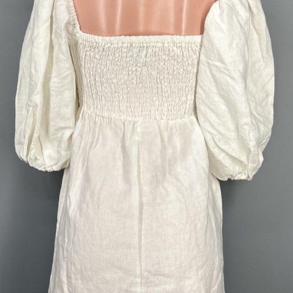 Tuckernuck Dress Puff Sleeve Linen Annie Smocked Mini Size XS - Picture 7 of 7